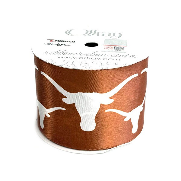 2.5" Texas Longhorns Ribbon, Licensed Offray Ribbon