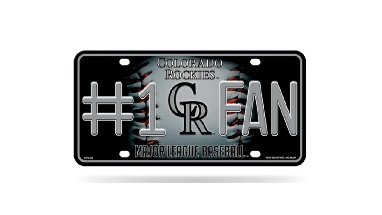 Colorado Rockies MLB 1 Fan Metal License Plate Licensed by 