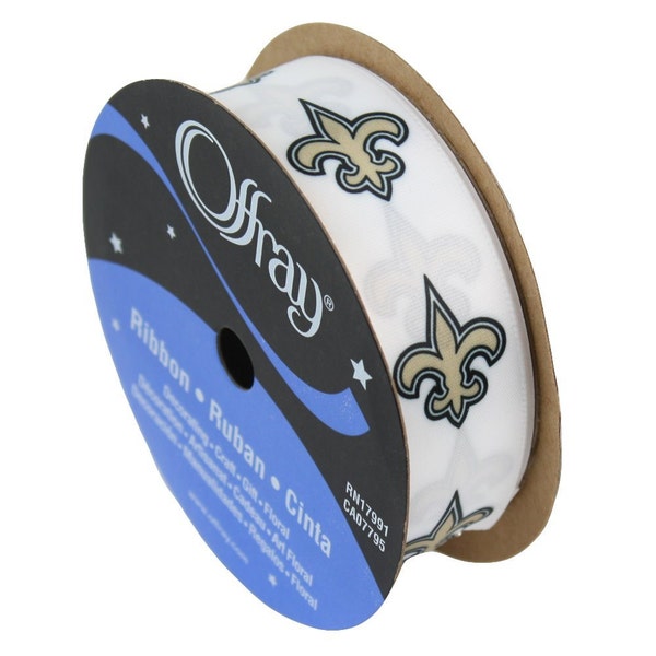 7/8" NFL New Orleans Saints Ribbon, 9 foot spool , Licensed by Offray