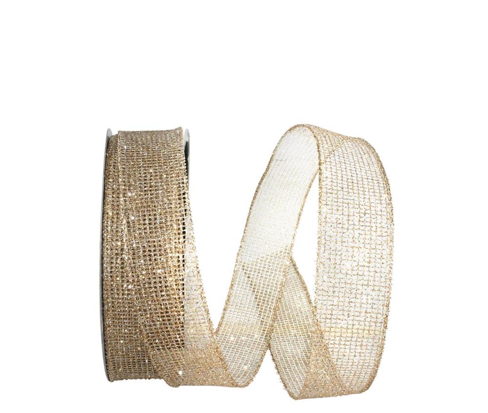 Mesh Silver Ribon Reliant Ribbon - 93290W-990-09H, Glitter Web Mesh Metallic Wired Edge ...