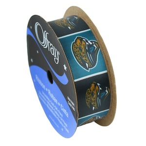 7/8&quot; NFL Jacksonville Jaguars Ribbon, 9 foot spool Licensed by Offray
