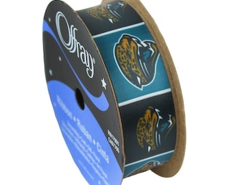 7/8" NFL Jacksonville Jaguars Ribbon, 9 foot spool Licensed by Offray