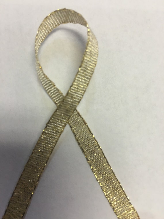 Offray Metallic Craft Ribbon, 1/4-Inch x 12-Feet, Gold