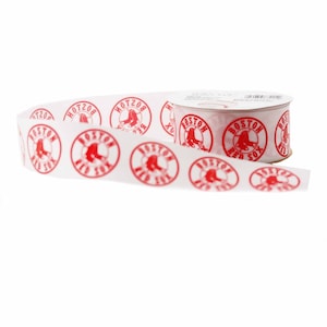 Offray MLB Boston Red Sox Fabric Ribbon, 1-5/16-Inch by 12-Feet, Licensed by Offray