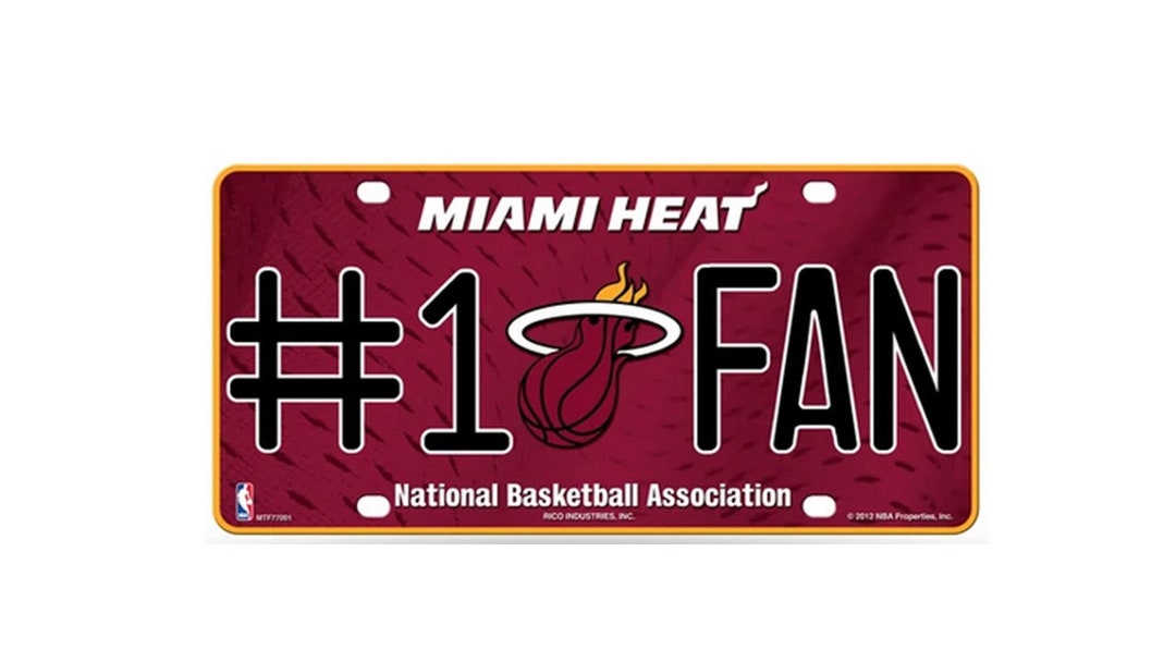 Miami Heat NBA 1 Fan Metal License Plate Licensed by Rico Etsy