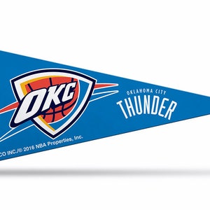Oklahoma City Thunder Felt NBA Mini Pennants, 4&quot; x 9&quot;, licensed by Rico