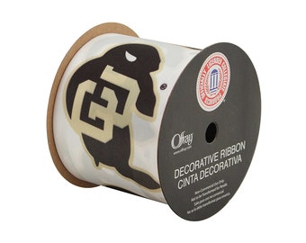 2.5" Colorado Buffs Ribbon Licensed by Offray -  -9 feet / University of Colorado Buffaloes