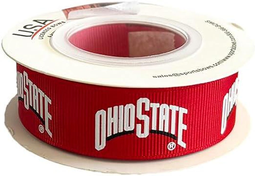 7/8 Ohio State Satin Decorative Ribbon, Licensed by USA Licensed Bows ...