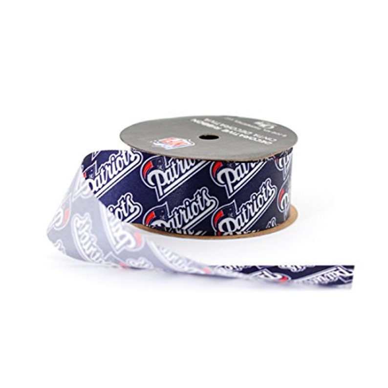 1-5/16" New England Patriots-band, 12 fot, licensierat av Offray bild 1