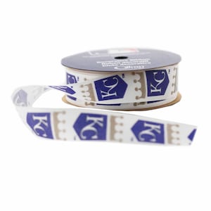 Offray MLB Kansas City Royals Fabric Ribbon, 7/8-Inch by 9-Feet,  Licensed by Offray