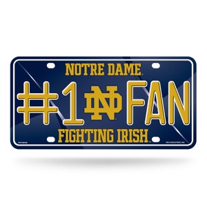Notre Dame Fighting Irish NCAA #1 Fan Metal License Plate