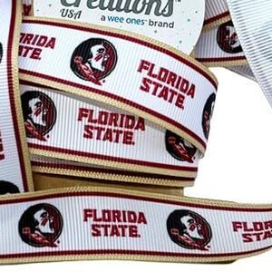 7/8" Florida State Grosgrain Ribbon, Licensed by Divine Creations - Officially Licensed - 3 Yards (9 Feet)