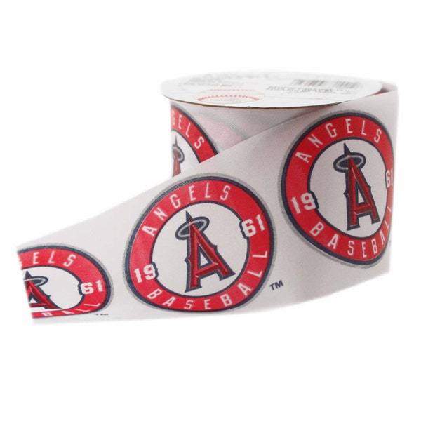 Offray MLB Los Angeles Angels Fabric Ribbon, 2-1/2-Inch by 9-Feet, Licensed by Offray