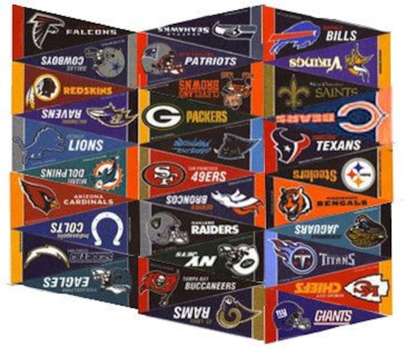 NFL Felt Mini Pennant Set all 32 Teams 4 X 9 - Etsy