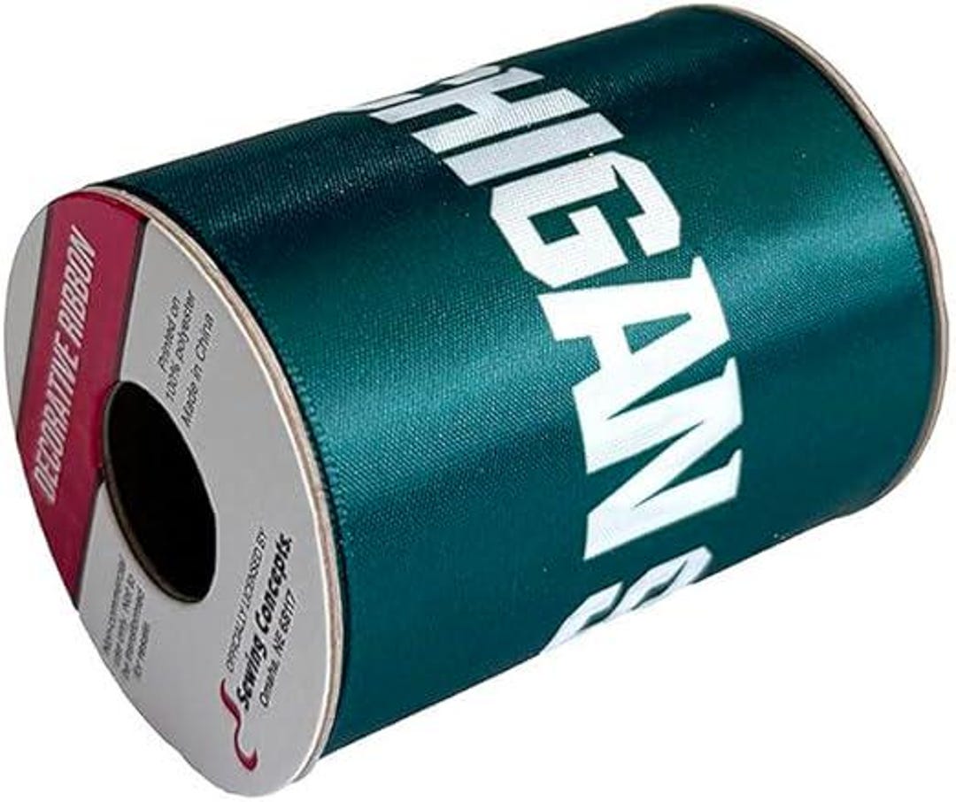 2.5 Michigan State Satin Decorative Ribbon, Licensed by Sewing Concepts ...