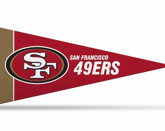 San Francisco 49ers NFL Felt Mini Pennants, 4" x 9" - Licensed by Rico