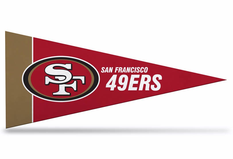 くすぶり　NFL 49ers 刺繍ロゴ ゴールド サンフランシスコ 49ers ロゴ ピンバッジ