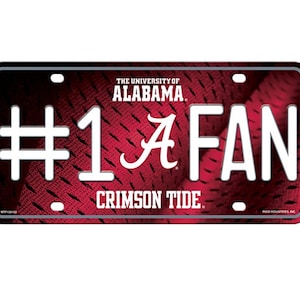 Alabama Crimson Tide NCAA #1 Fan Metal License Plate