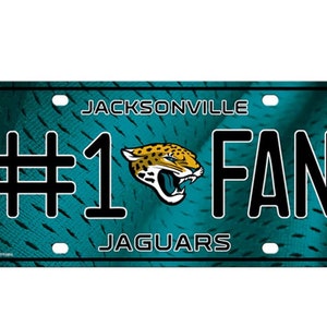 Jacksonville Jaguars NFL #1 Fan Metal License Plate, licensed by Rico