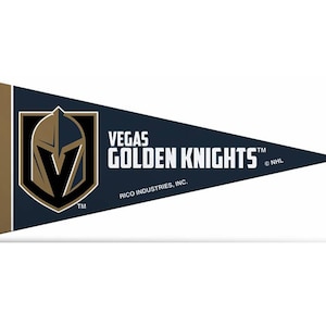 Vegas Golden Knights Licensed NHL Felt Mini Pennants, 4&quot; x 9&quot; - License by Rico