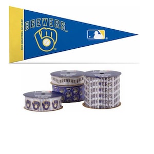 Milwaukee Brewers MLB 4-pack van Ribbon & Mini Pennant, Gelicentieerd door Offray