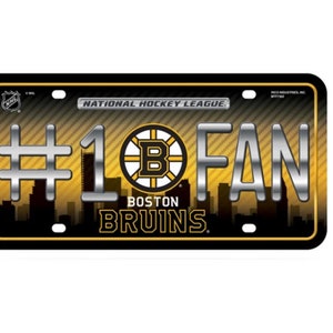 Boston Bruins #1 Fan Metal License Plate, Licensed by Rico