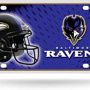 Baltimore Ravens NFL Metal License Plate, Licensed by Rico