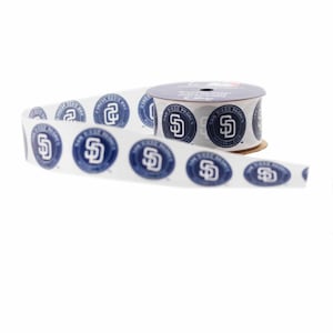 Offray MLB San Diego Padres Fabric Ribbon, 1-5/16-Inch by 12-Feet, Licensed by Offray