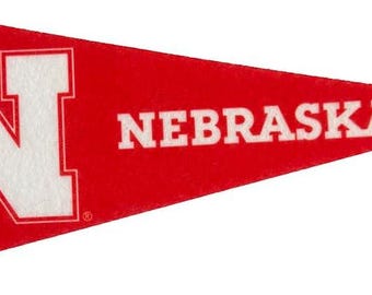 Fanion Ancien En Feutre Lincoln NE - Lycée Corn Huskers, Souvenir Vintage, Occasion