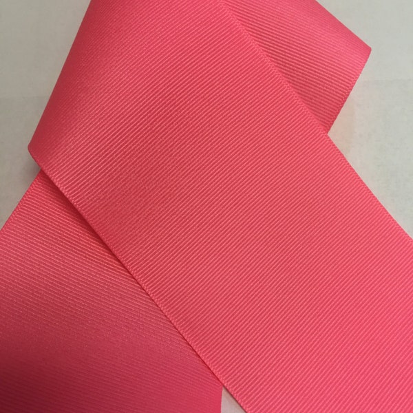 3 inch Neon Pink Grosgrain - Big Ribbon for Cheer Bow Making - New Color by Offray! made in usa