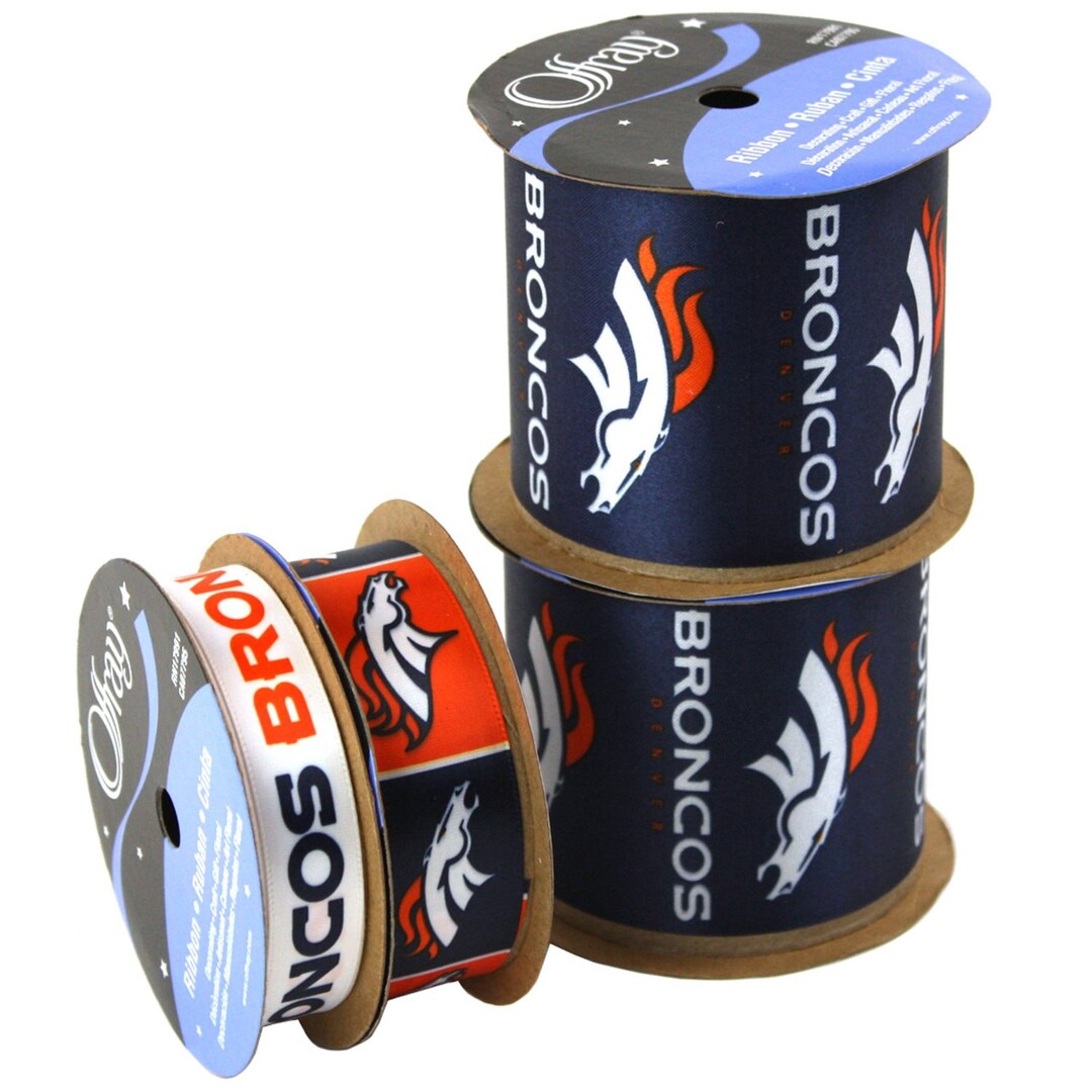 NFL Denver Broncos Ribbon, 4-pack of Ribbon, Licensed NFL Offray Ribbon ...