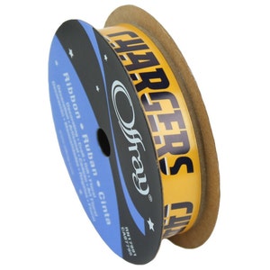 5/8 "NFL San Diego / Los Angeles Chargers Ribbon , 9 piedi bobina , Concesso in licenza da Offray