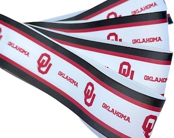 Cinta de grogrén de los Oklahoma Sooners de 2-1/4", con licencia de Divine Creations - Licencia oficial - 5 yardas (15 pies)