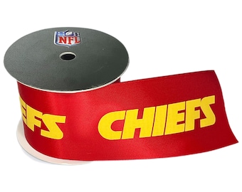 2 1/4" NFL Kansas City Chiefs Ribbon, Licensed USA Licensed Bows and Accessories