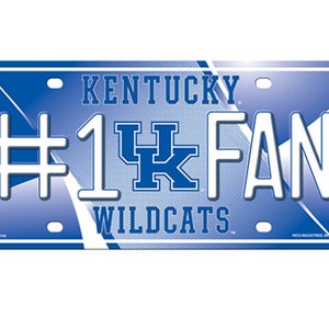 Kentucky NCAA #1 Fan Metal License Plate