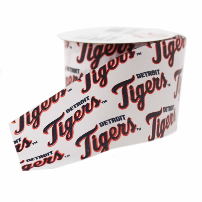 Offray MLB Detroit Tigers Fabric Ribbon, 2-1/2-inch by 9-feet, Licensed ...