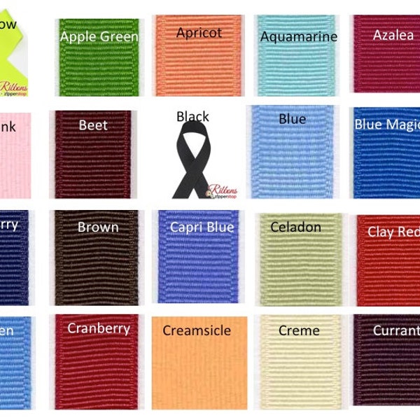 Ruban de polyester GROSGRAIN 3 » - 95 COULEURS (A-R) - Disponible en bobine de 20 yard et 50 yard - Parfait pour Cheer et Hair Bows // 100% Polyester