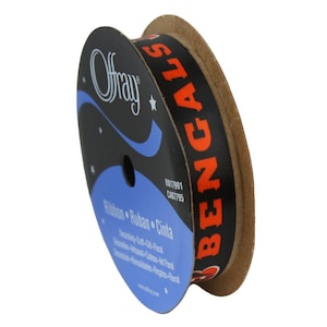 5/8&quot; NFL Cincinnati Bengals Ribbon, 9 foot spool, Licensed by Offray