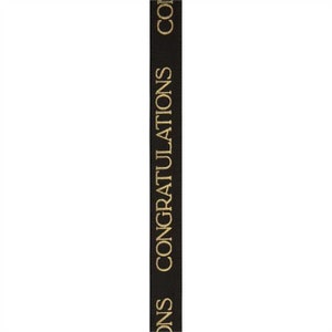 3/8" Glückwunschband - Schwarz/Gold