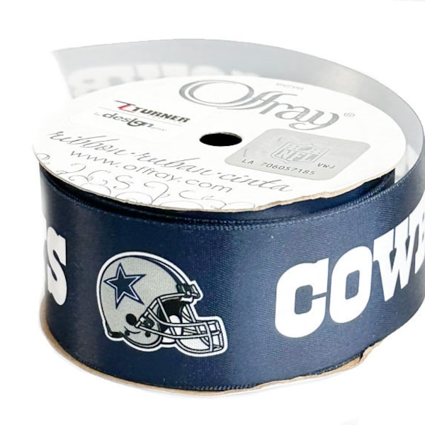 1 5/16" NFL Dallas Cowboys Ribbon, 9 foot spool, Licensed NFL Offray Ribbon