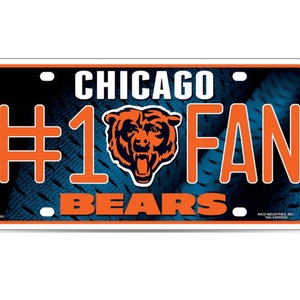 Targa in metallo per fan dei Chicago Bears NFL n. 1, con licenza Rico