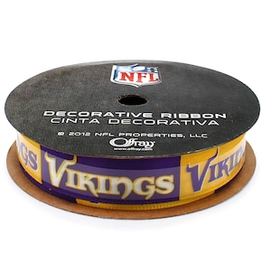 5/8" NFL Minnesota Vikings Ribbon, 9 foot spool, Licensed by Offray