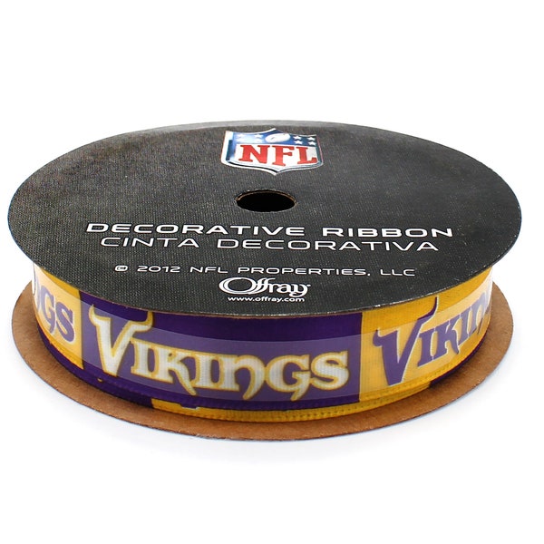 5/8" NFL Minnesota Vikings Ribbon, 9 foot spool, Licensed by Offray