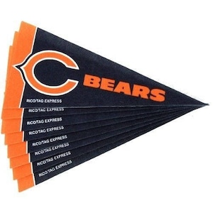 Mini gagliardetti in feltro NFL dei Chicago Bears, 4" x 9", con licenza Rico