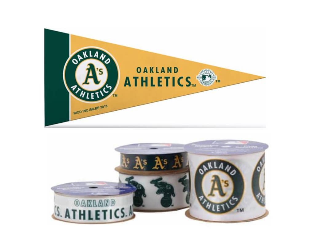 Mlb Ribbons Oakland Athletics MLB Ribbon, 4-pack of Ribbon & Mini Pennant, Licensed ...