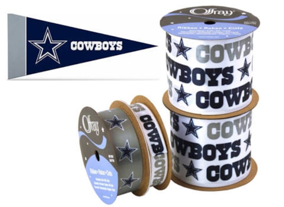2.5/" Dallas Cowboys Ribbon Licensed by NFL 4/"x9/" Mini Pennant