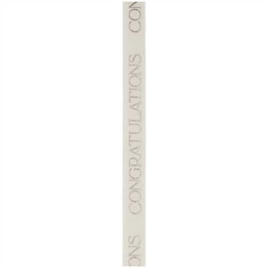 3/8" Glückwunschband - WEIß/SILBER