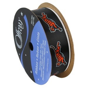 7/8&quot; NFL Cincinnati Bengals Ribbon, 9 foot spool, Licensed by Offray