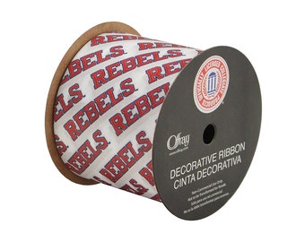 2-1/2-inch Ole Miss Rebels Ribbon, Licensed by Offray - 9 feet / University of Mississippi