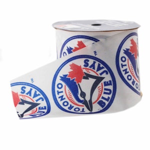 Offray MLB Toronto Blue Jays tygband, 6,5 cm x 2,7 meter, licensierat av Offray